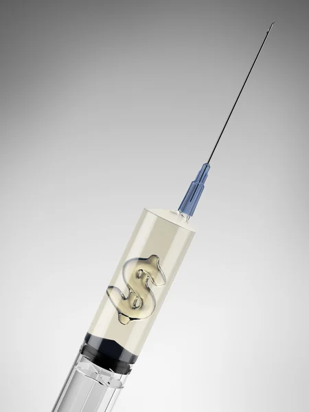 Syringe with dollar buble — Stock Photo, Image