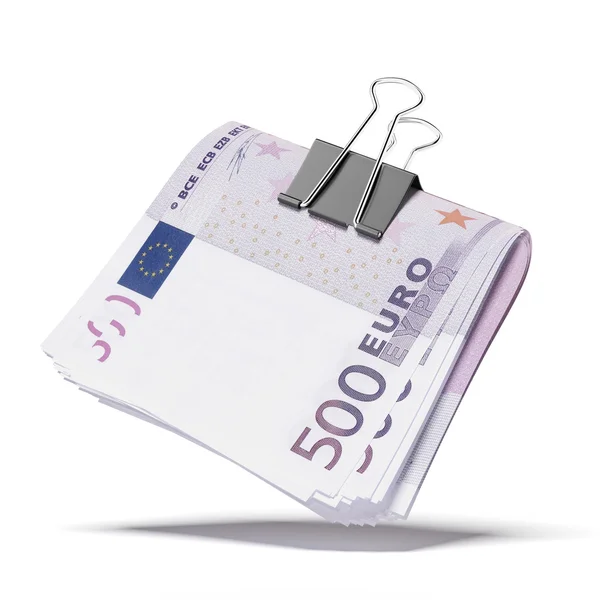 Euro bills with black clip — Stock Photo, Image