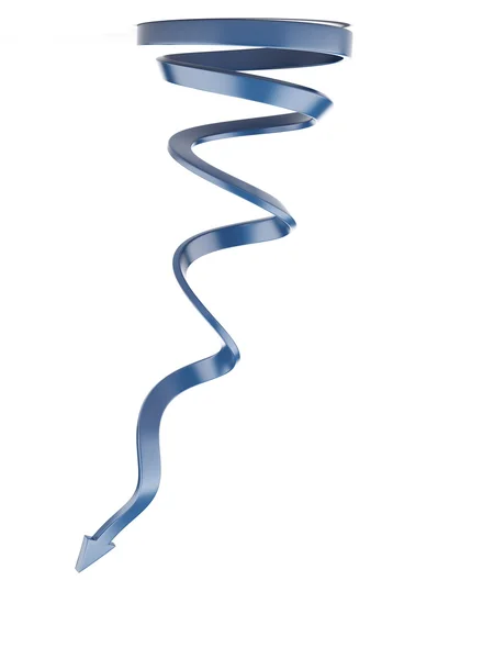 Синяя спиральная стрела — стоковое фото