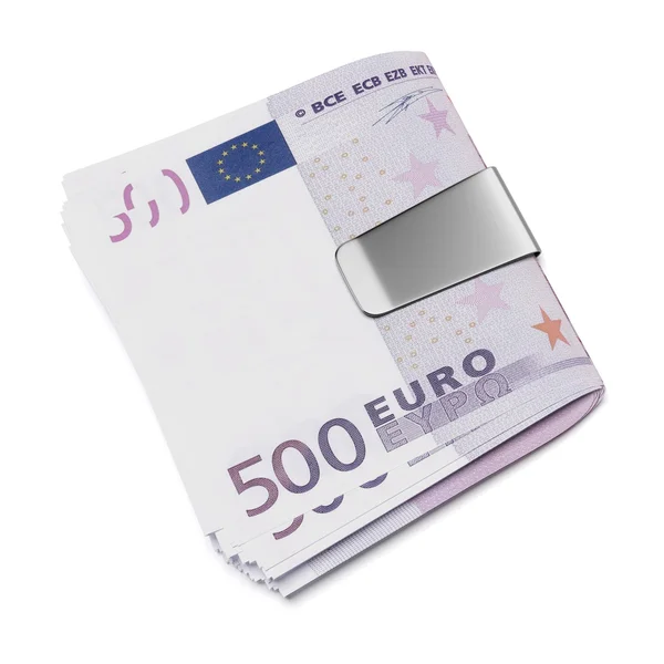 Euro in money clip — Stock Photo, Image