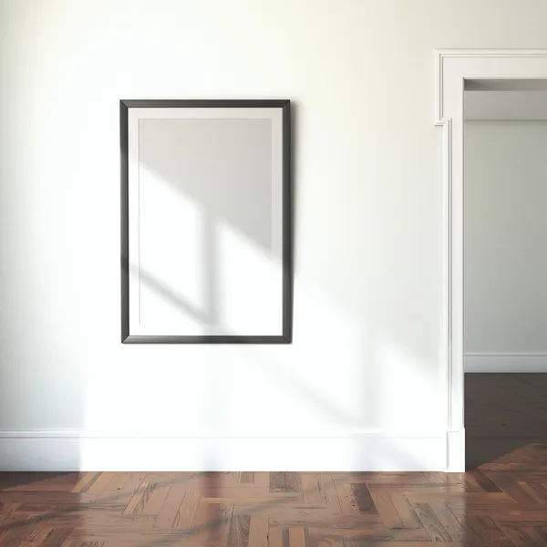 Interieur met leeg frame en doorway — Stockfoto