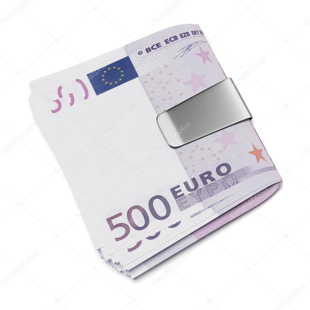 Euro in money clip