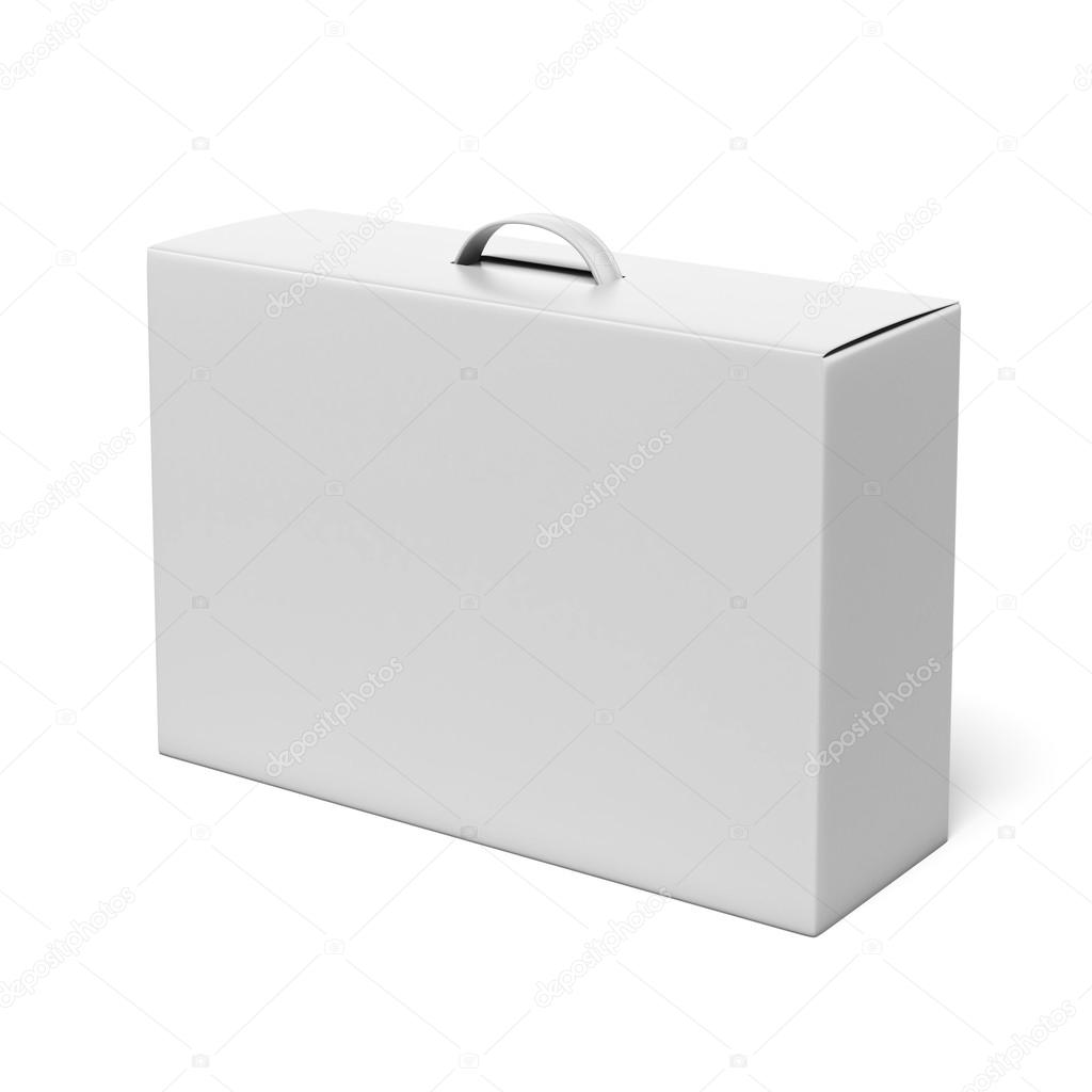 Download White box with handle — Stock Photo © ekostsov #44887639