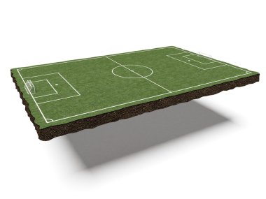 bir futbol sahası ile toprak parçası