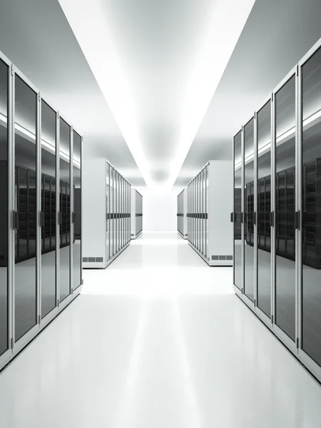 Interior branco do Data Center — Fotografia de Stock