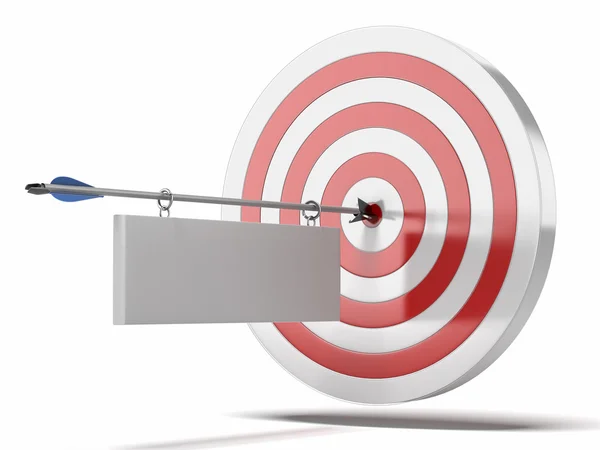 Target and arrow with plate — Stock Photo, Image