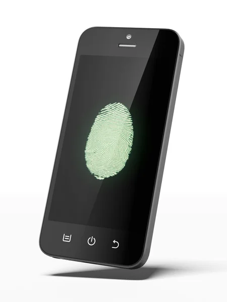 Смартфон с отпечатками пальцев — стоковое фото