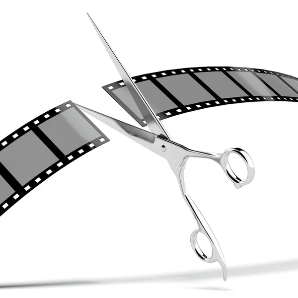 Film strip  with scissors — Stock Photo, Image