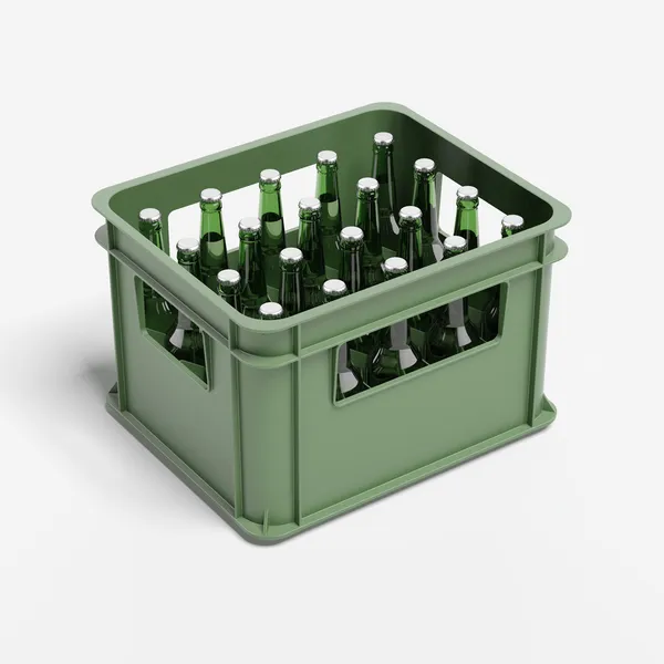 Caja de bebidas con botellas de cerveza —  Fotos de Stock