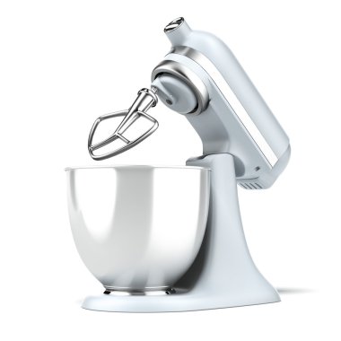 Opened Blue stand mixer