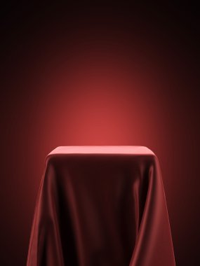 pedestal covered with red cloth clipart