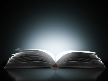 sihirli ışıkla açık kitap