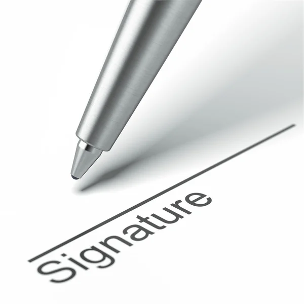 Pen en handtekening — Stockfoto