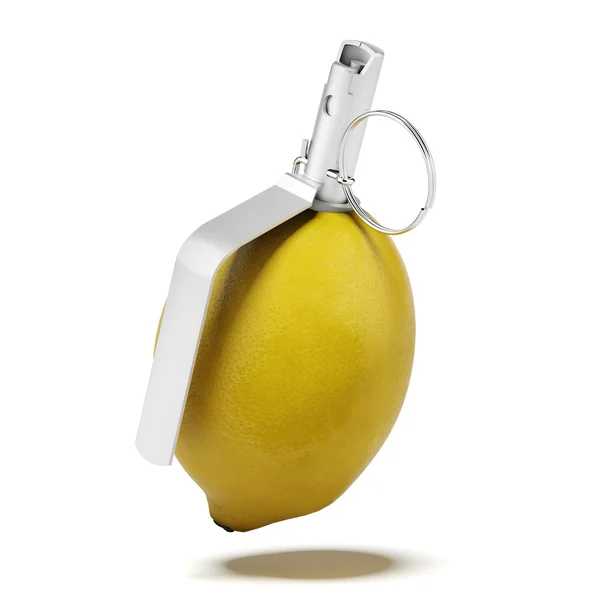 Lemon with grenade detonator — Stock Photo, Image