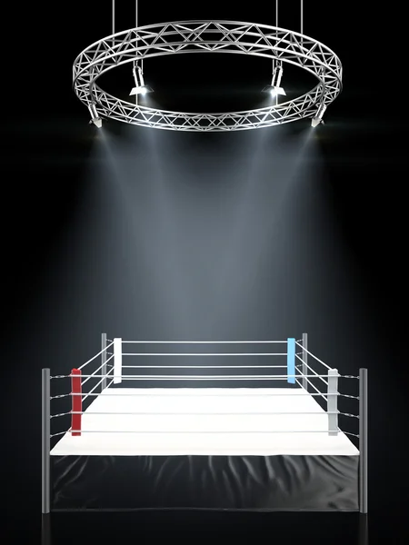 Boxing ring in dark — Stock Photo, Image