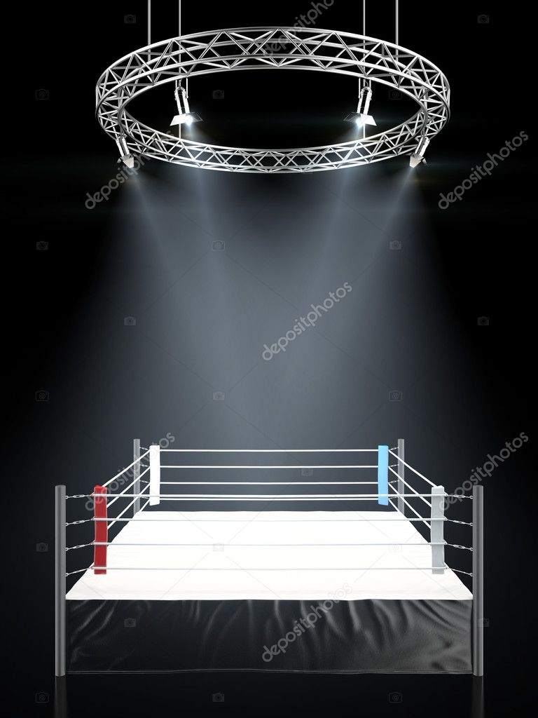 Boxing ring in dark Stock Photo by ©ekostsov 48579993