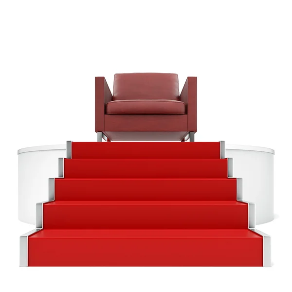 Sedia rossa sul podio — Foto Stock