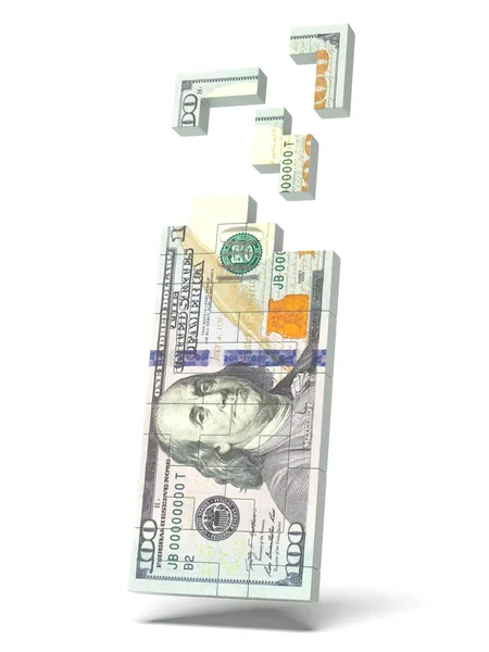 Construction of the 100 dollars bill — Stock Photo, Image