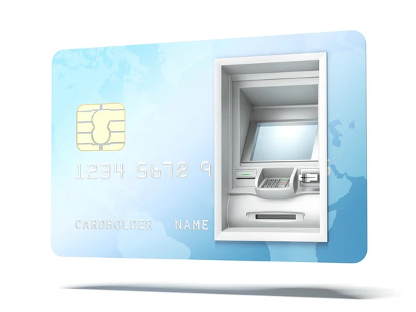 ATM gép-ban hitelkártya — Stock Fotó