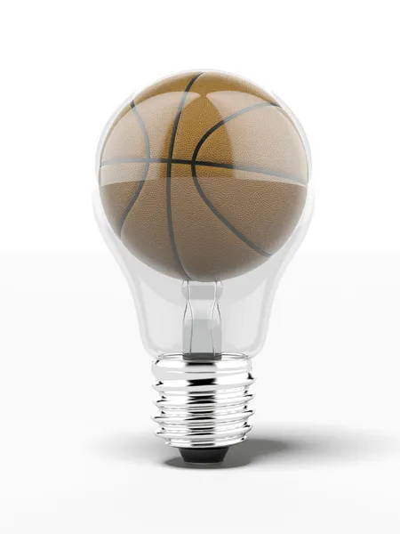 Glühbirne mit Basketball innerhalb — Φωτογραφία Αρχείου