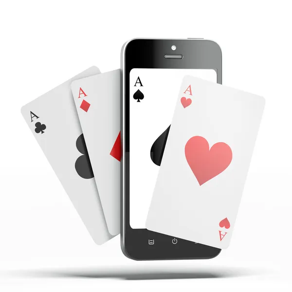 Aces with smart phone — Stock Photo, Image