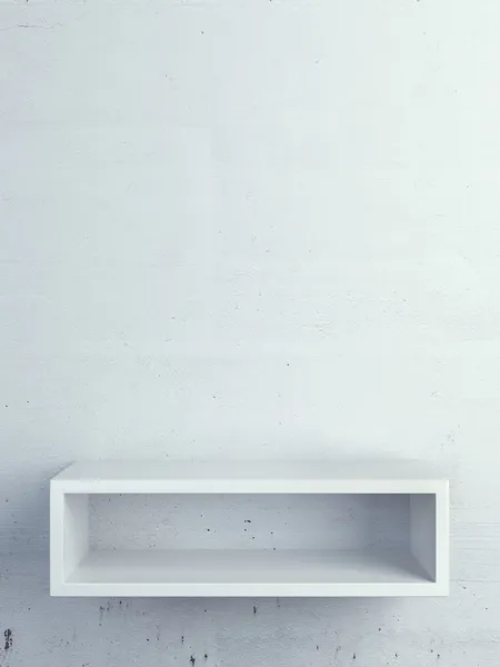 White shelf on a vintage wall — Stock Photo, Image