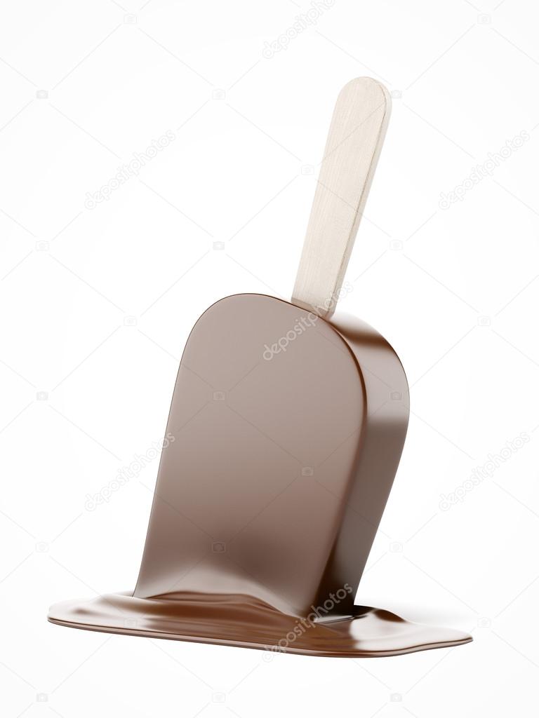 Melting chocolate ice cream