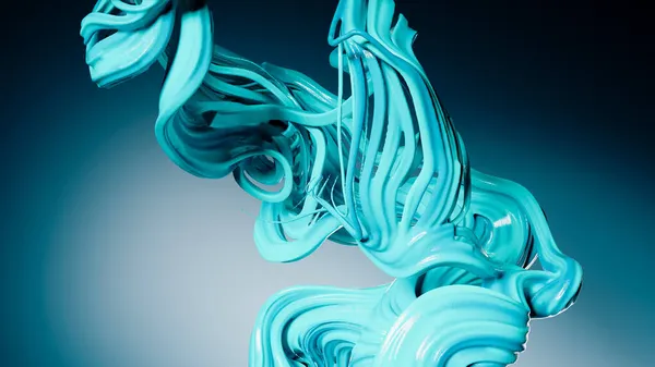 Абстрактные голубые кривые простые формы. Современный поток темно-синий фон. Фиолетовая жидкость. 3d-рендеринг — стоковое фото