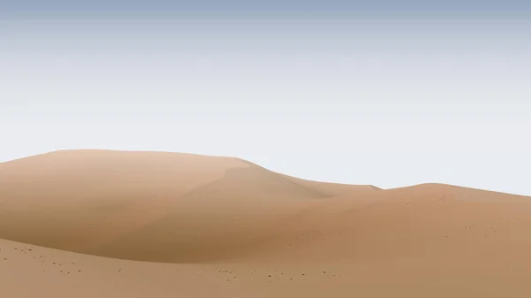 Blada wydma i błękitne niebo. Krajobraz pustynny z kontrastowym niebem. Minimalne abstrakcyjne tło. 3d renderowanie — Zdjęcie stockowe