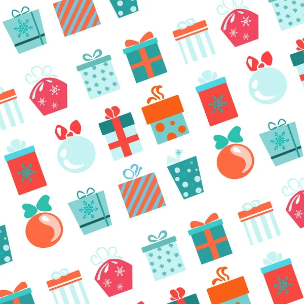 Neujahrsgeschenk, viele verschiedene Schachteln auf grünem Hintergrund. Muster für Verpackungsdesign oder Postkarten. — Stockfoto