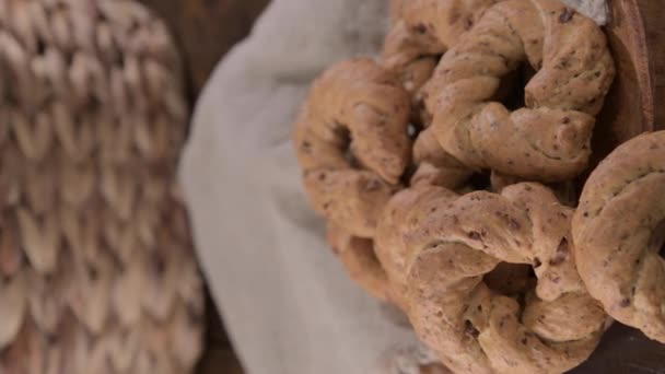 Taralli Popular Cheap Snack Sale Naples Italy Neapolitan Cookies Called — Stok video