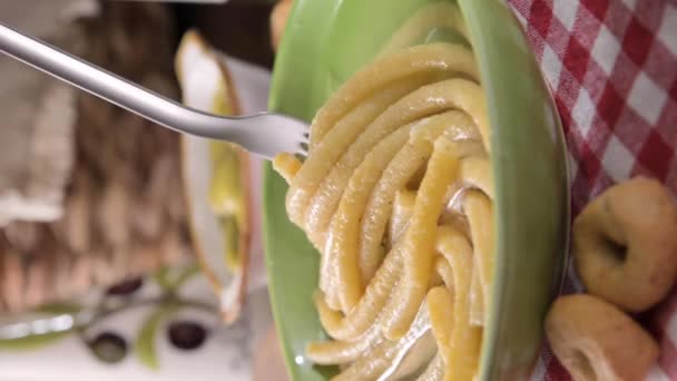 Italian Passatelli Traditional Italian Pasta Cooked Broth Typical Italian Cuisine — Stockvideo