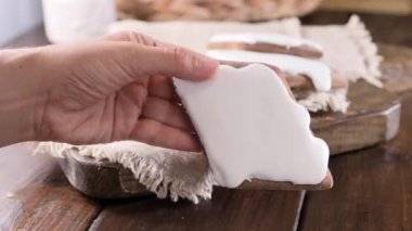 Mustazzolus, traditional dessert of Oristano, Sardegna. Mostaccioli , typical dessert of the region. High quality footage