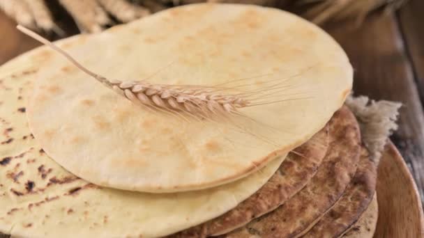 Spianata Sarda Typical Tortilla Bread Italy Sardinia Region Baking Bread — Vídeo de Stock