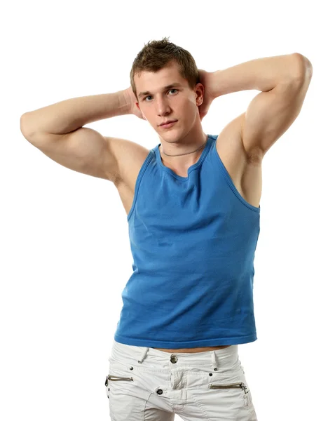 Stretching Young Man Stock Photo