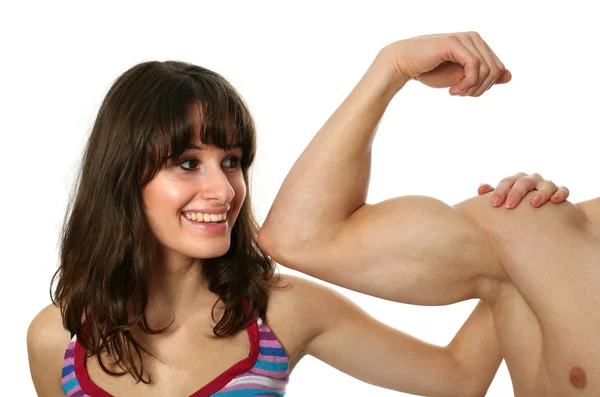 Gebogen biceps — Stockfoto