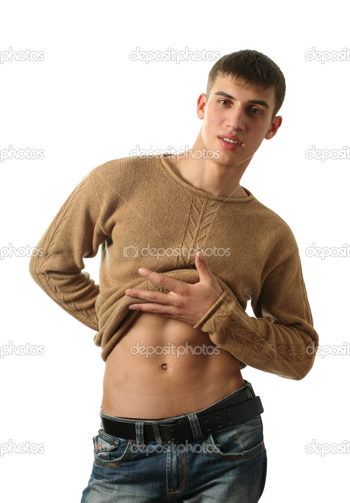 Young Sexy Man Showing His Abs