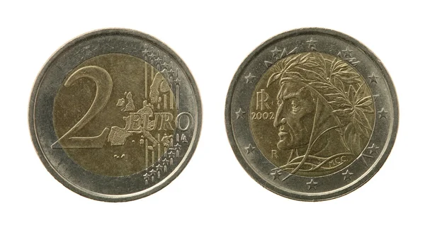 Две монеты евро — стоковое фото