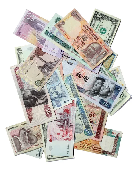 Exotic Banknotes Isolated on White — Stock Photo, Image