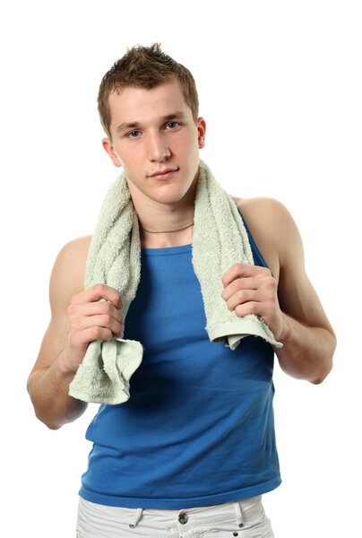 Sexy Man with a Green Towel
