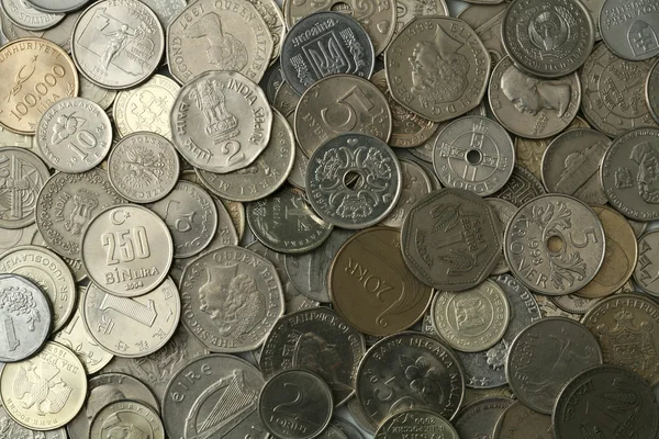 Silver Coins Texture — Stock Photo, Image