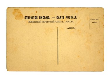 eski kartpostal üzerinde beyaz izole
