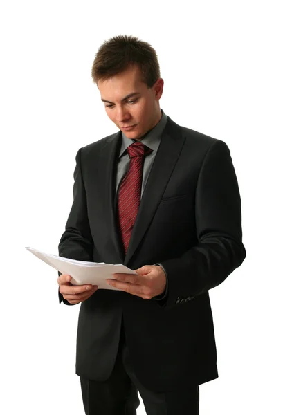 Young Businessmen with Documents Stock Image
