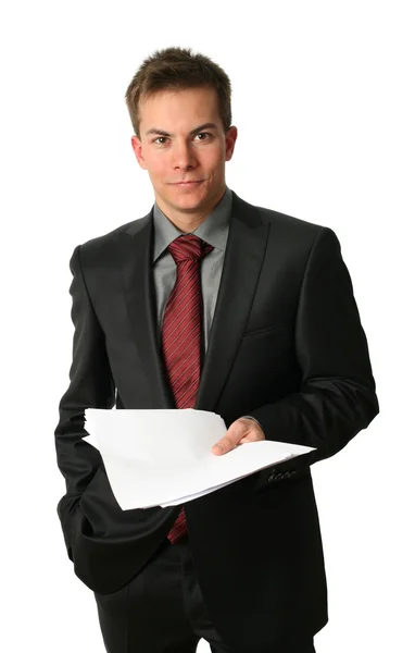 Young Businessmen with Documents Stock Image