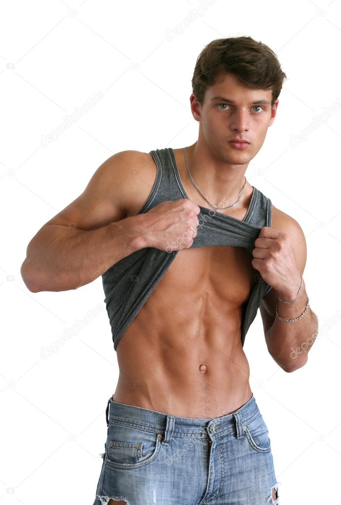 Young Muscular Man Showing His Abs