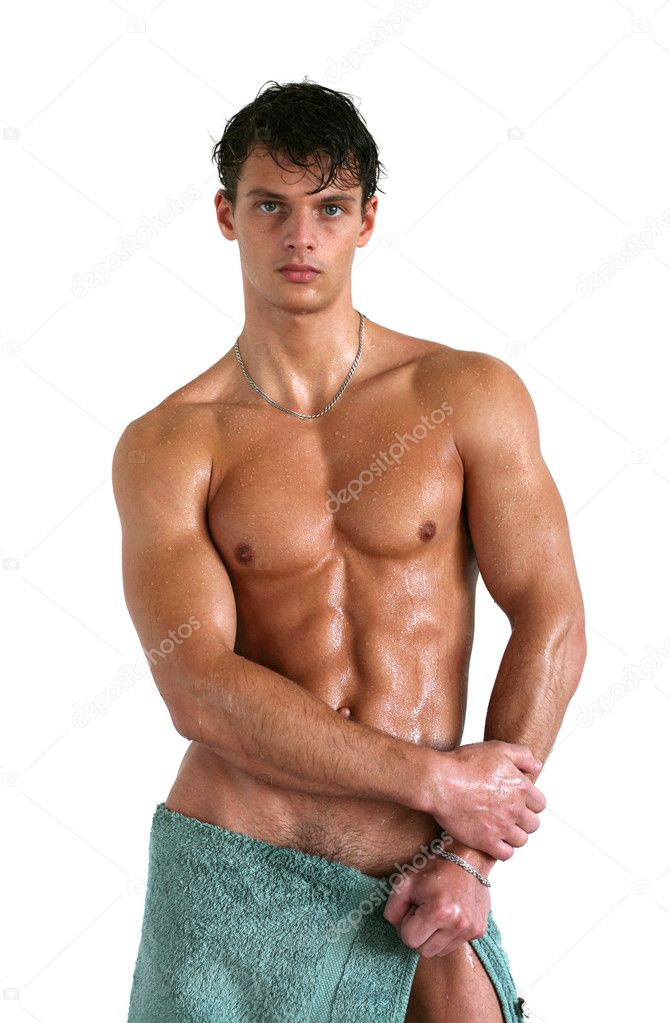 Wet Muscular Man