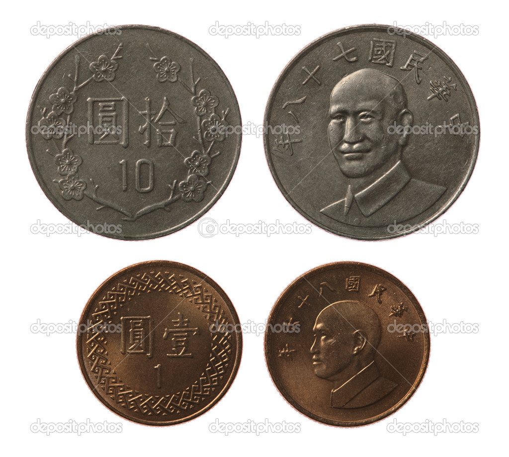 New Taiwan Coins Isolated on White
