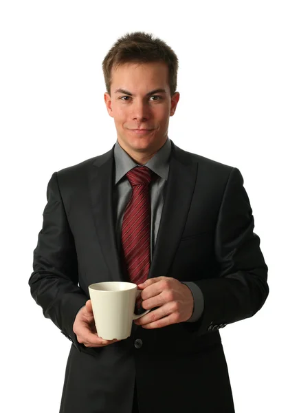 Jóvenes empresarios con taza de té — Foto de Stock