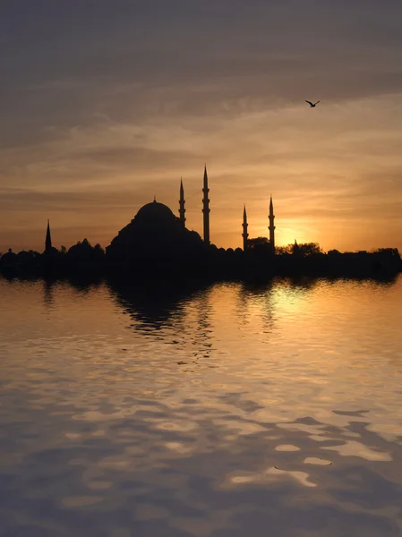 Suleymaniye moskee bij zonsondergang — Stockfoto