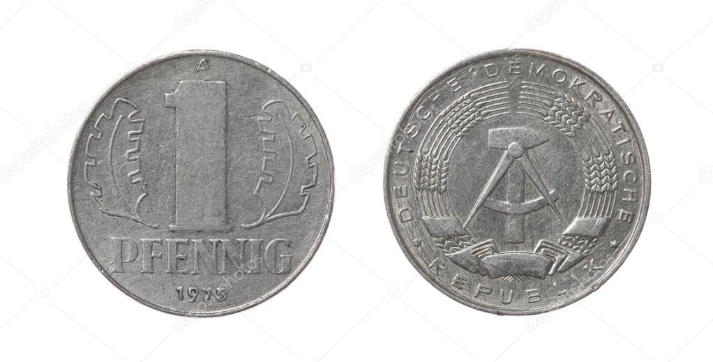 East German Coin Isolated on White